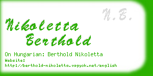 nikoletta berthold business card